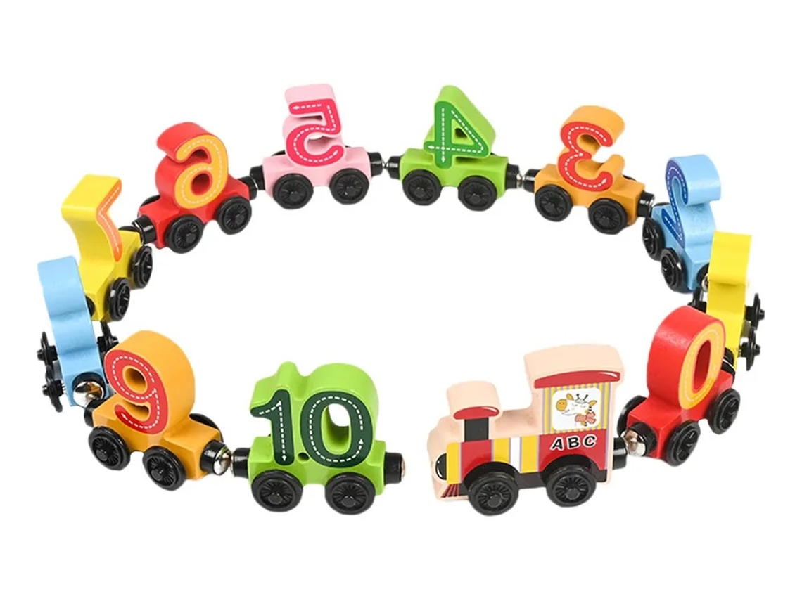 Lurelia Trem De Brincar De Madeira Magnético Com Cores E Números, Para Aprendizagem Infantil
