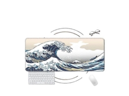 Mousepad Para Teclado E Computador 80x40cm Speed ​​surface Gamer Gamer Olysi Shop (80x40cm, Onda Japonesa Kanagawa)