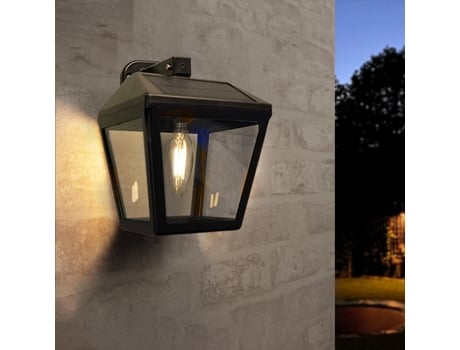 Aplique Solar Parede Led  Preto  2700k  Interruptor  Conjunto De 4 Unidades Rextech