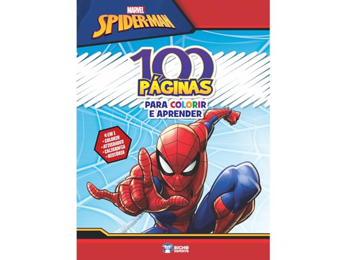 Livro Marvel SpiderMan100 Paginas P/ Colorir E Aprende de Jefferson Ferreira (Português do Brasil)