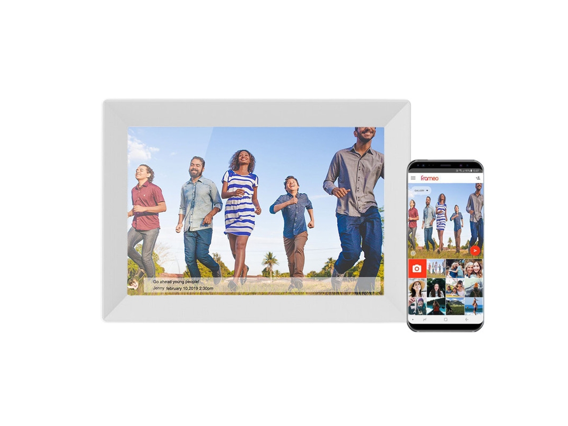 Moldura Digital Inteligente Wifi Chennnls 10,1 Polegadas 1280x800 Ips Lcd Touch Screen Com 32 Gb De Memória Branco
