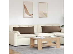 Vidaxl Travesseiros De Sofá 2 Unid. Tecido Castanho 120 X 40 Cm