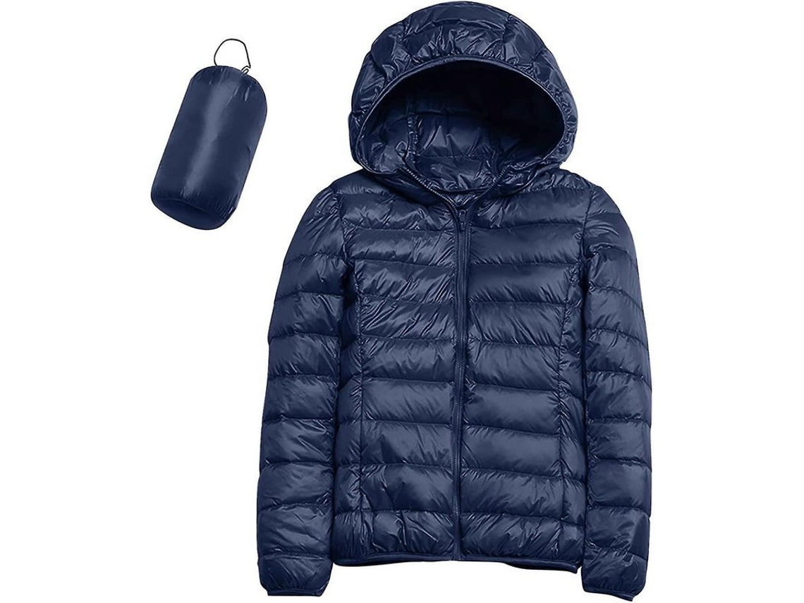 2026 chaqueta de Plumas Ligera para Mujer com Capuz, Abrigo Compacto Impermeável, Ideal para Viagens e Clima Frio