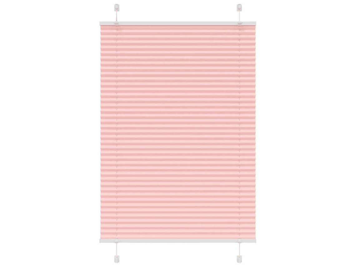 Vidaxl Rosa Plissada Cega 90x100 Cm Largura Tecido 89,4 Cm Poliéster