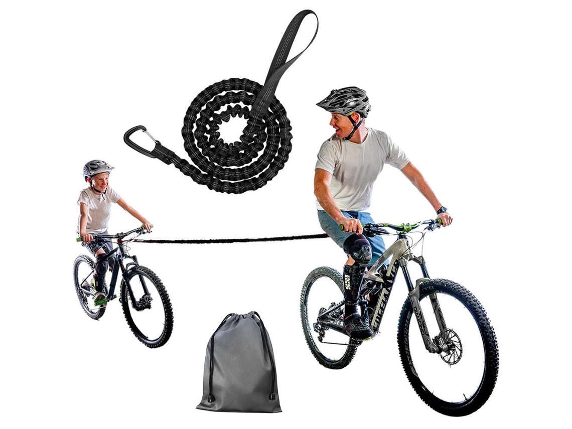 Corda De Tração Elástica Mtb Para Ciclismo Infantil Adulto Com Bolsa De Armazenamento Reflexiva