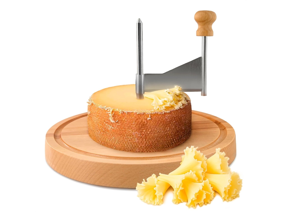 Ralador De Queijo Em Aço Inoxidável Com Base Madeira