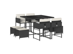 Garden Dining Set, Garden Dining Sets Vidaxl Preto Rattan / Vime (n/a)