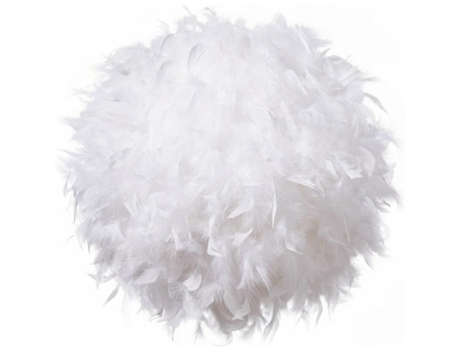 Pingente De Teto Com Abat Jour Em Penas Brancas, Sem Fio Para Sala De Estar Jantar Quarto 40cm Nernnernv