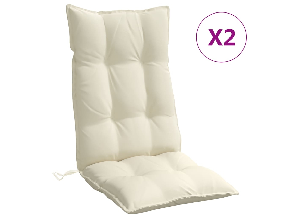 Highback Chair Cushion, Highback Chair Cushions Vidaxl Creme Tecido (n/a)