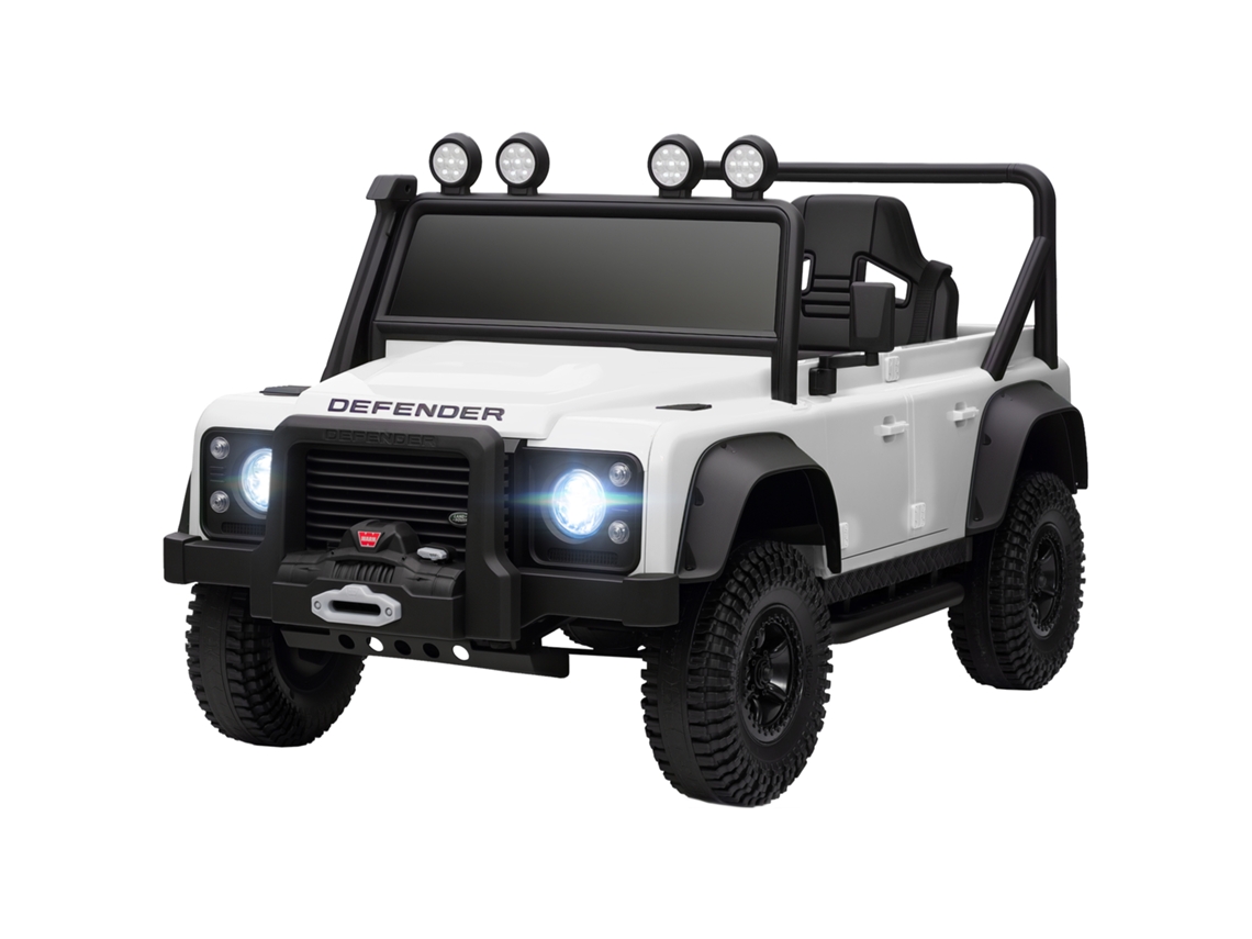 Carro Crianças Land Rover 12v Branco 115x61x61 Cm (controlo Remoto, Suspensão, Usb/mp3, Velocidade Ajustável, Faróis)