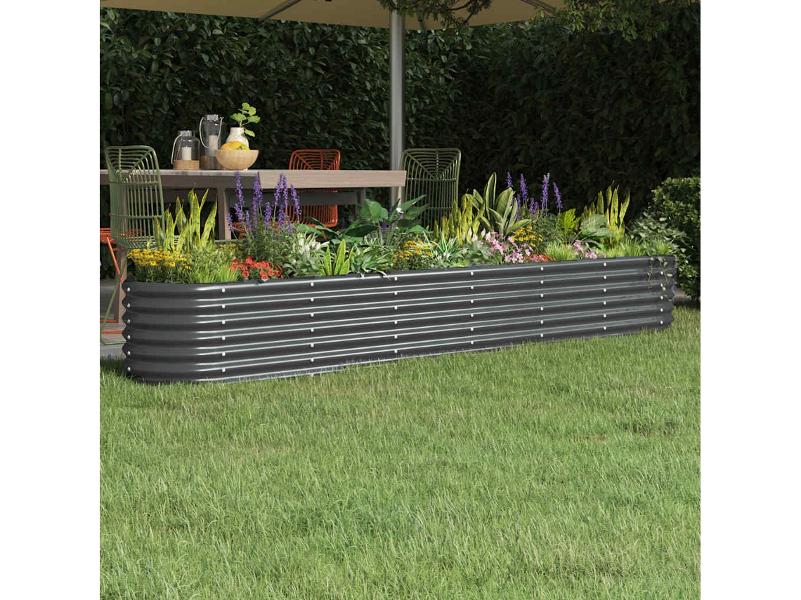 Vidaxl Canteiro Elevado Jardim 260x40x36 Aço Galvanizado Antracite