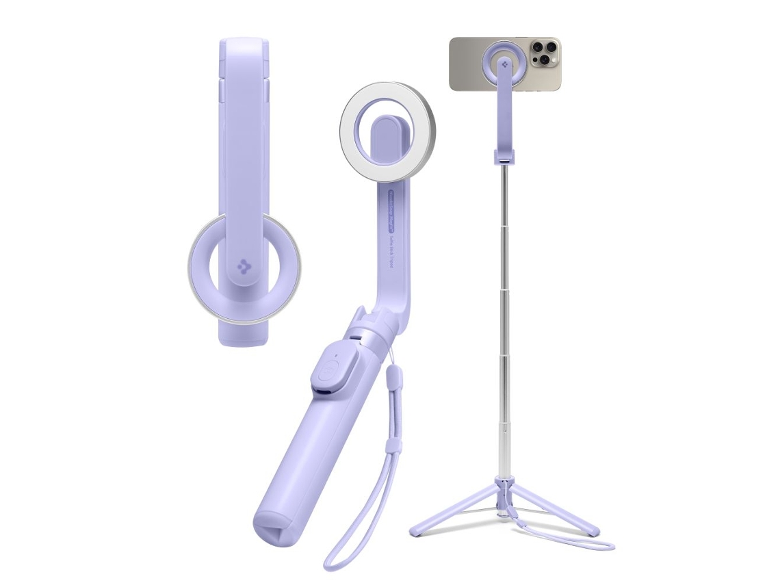 Tripé Spigen Magsafe Bluetooth Selfiestick De 74 Cm Lavanda Slowmoose