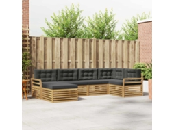 Vidaxl Conjunto De Sofás Para Exterior 6 Unid. Branco E Antracite