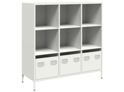 Aparador Alto 101,5x39x103,5 Cm Aço Branco MAISON EXCLUSIVE