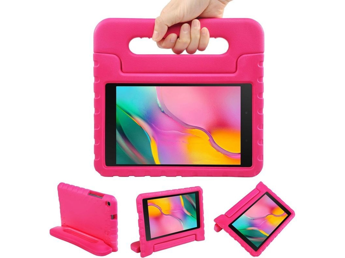 2026 capa para Galaxy Tab a 8.0 2019 Sm t290/t295 Anti choque Infantil com Apoio e Maniglia Rosa