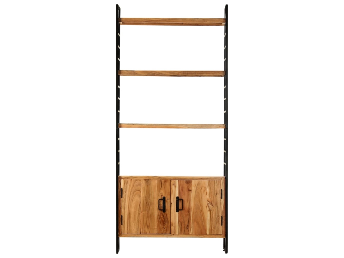 Estante Para Livros Armário De Livros De 4 Prateleiras 80x30x180 Cm Madeira Acácia Maciça Wsd304359 Lovely Home