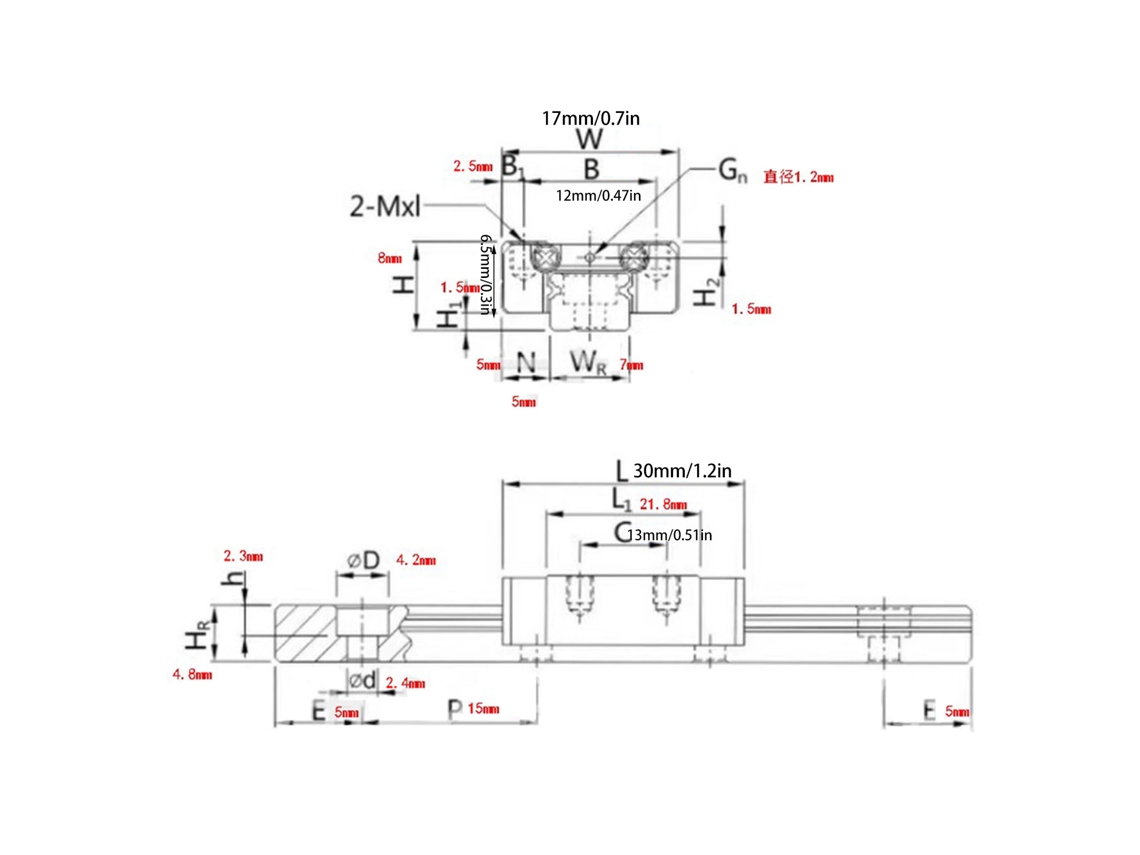 Laxiscreed Trilho Guia Para Slider Linear De 400mm Com Auto-centralizador