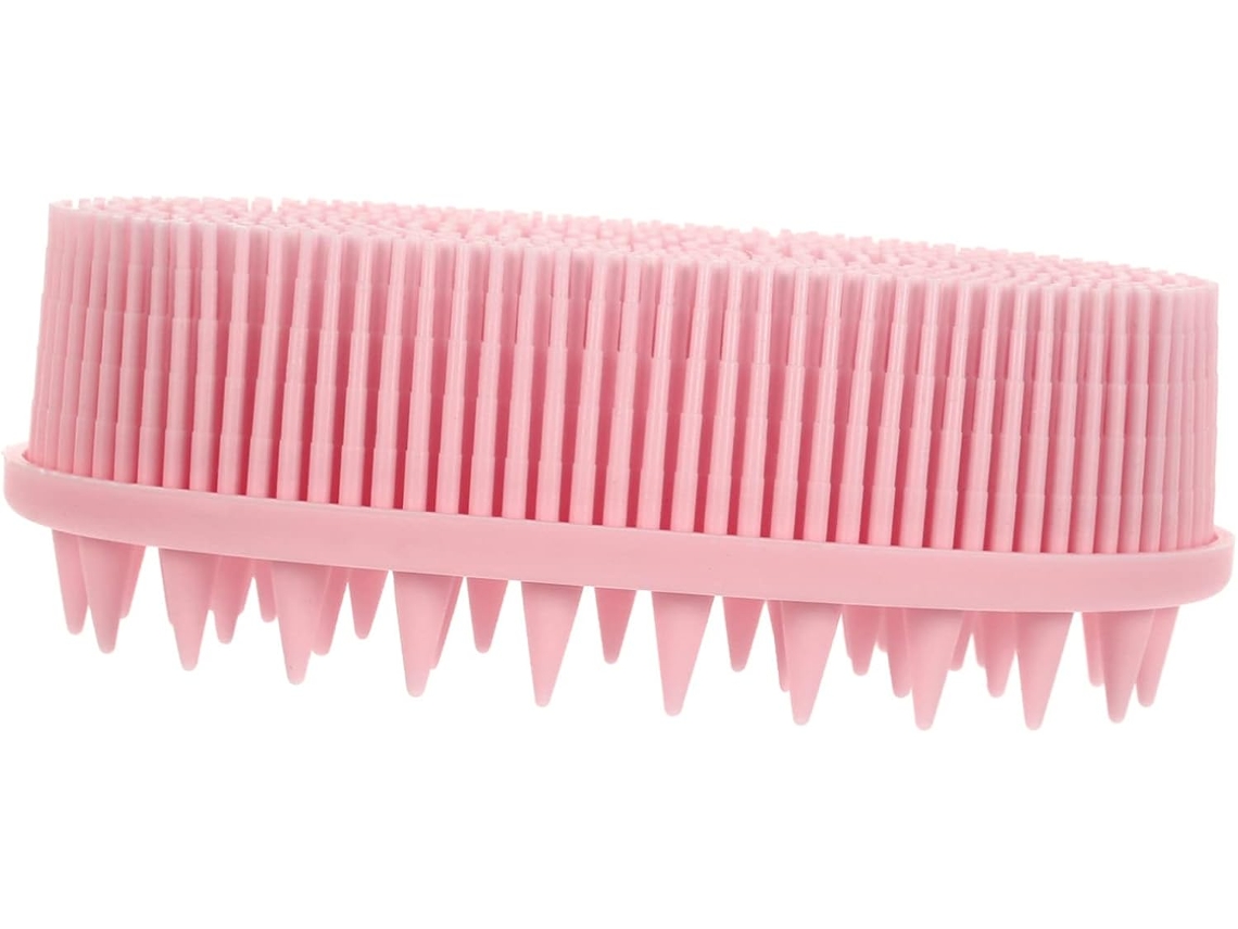 Escova De Banho Com Cordão Para Pendurar, Dupla Face Em Silicone Macio, Função De Massagem, Escova Para Lavar O Corpo E