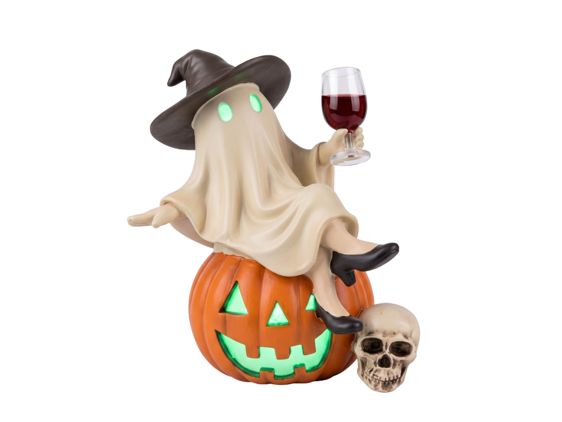 Laxiscreed Fantasma De Abóbora Com Luz Led - Decoração Criativa Para Halloween Em Resina