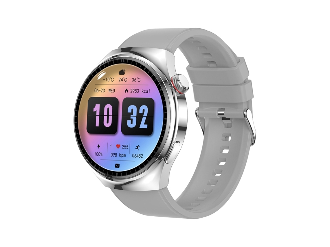 (prateado) Smartwatch Com Tela Ips De 1,6 Polegadas, Pulseira De Silicone E Monitoramento De Oxigênio No Sangue.