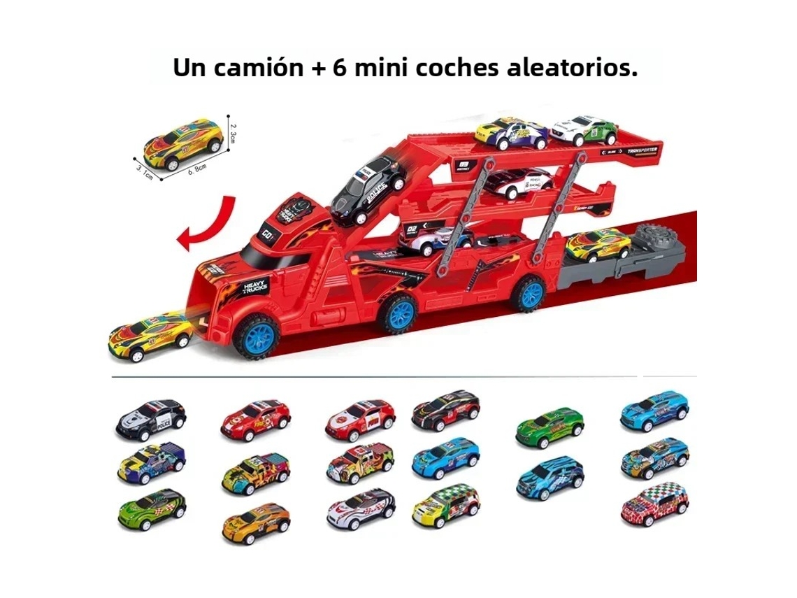 (vermelho) Caminhão De Transporte Grande, Brinquedo Educativo De Corrida Infantil Com Pista Dobrável.