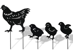 4 Estatuas De Jardín De Pollo Hechas A Mano