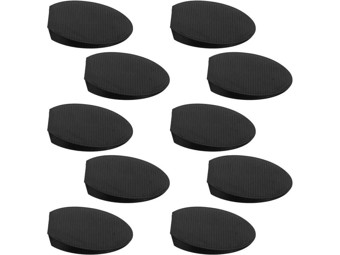 Conjunto De 10 Protetores Borracha Pretos Em Formato Oval Para