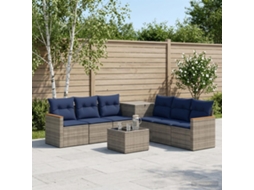Vidaxl Conjunto De Sofás 8 Unid. Cinza E Azul Marinho