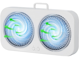 Ventilador Portátil Com Névoa, Recarregável Via Usb, 100 Velocidades,