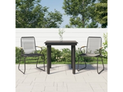 3 Pcs Conjunto De Jantar Para Jardim Vime Pvc Preto Dkd Home Decor