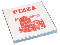Caixa Quadrada para Pizza STARPAK 300 X 300 X 30 Mm Branco/Vermelho