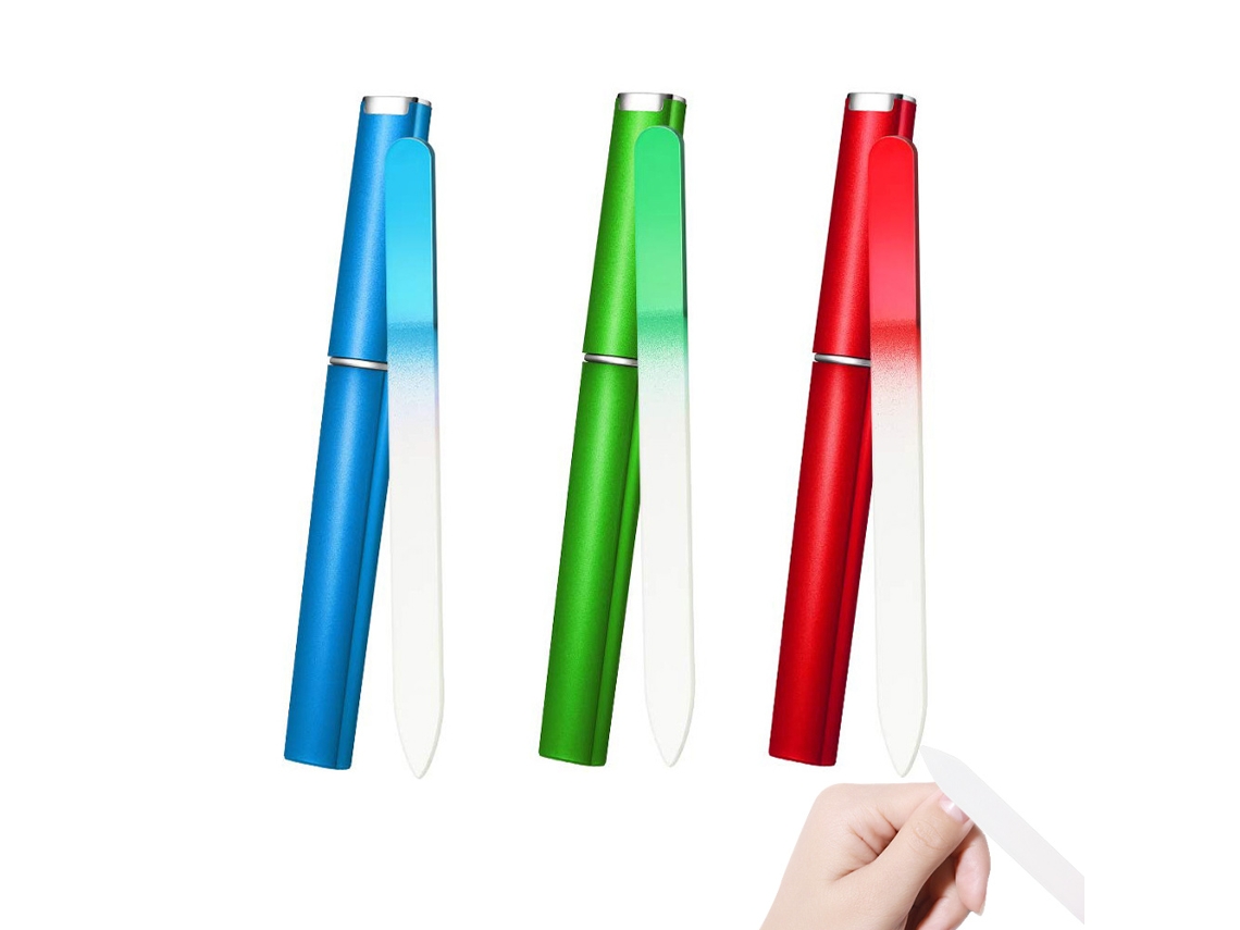 3 Peças de Lixa de Vidro Cristal Dupla Face Cuidados Gentis NEVEANCE