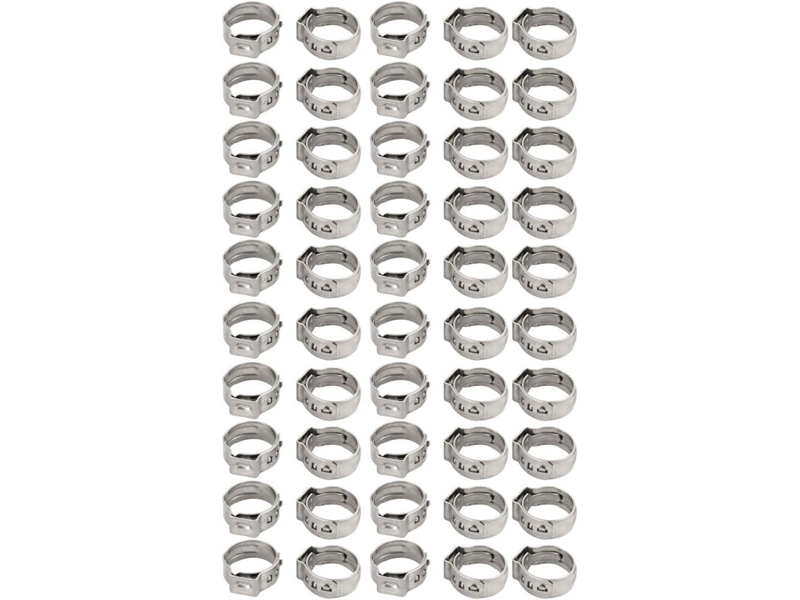 Mangueira Ajustável de Aço Inoxidável 304 12,3 Mm a 14,8 Cor Prata, 50 Unidades CHABERLU