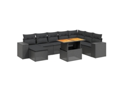 Garden Sofa Set, Garden Sofa Sets Vidaxl Preto Rattan / Vime (n/a)