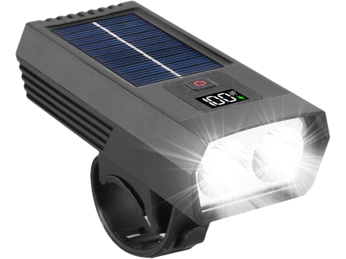 Luzes Solares Para Bicicleta ? Led Recrregvel Com Display Digital | Orysin