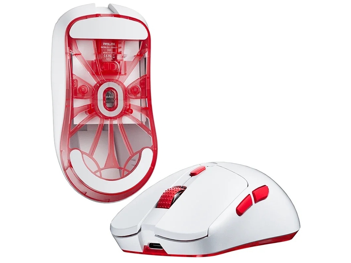 Rato Yizhood S450 Baixo 4000dpi Wireless Paw3395 2.4g Bluetooth4.0 Bluetooth5.0 Leve E Sports Office Pc Gamer Acessórios Presentes Vermelho