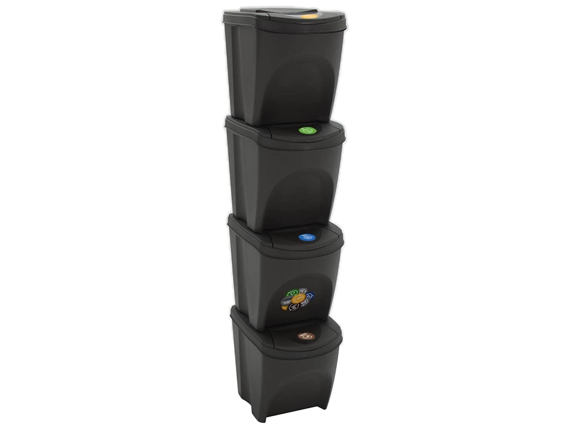 Garbage Bin Box, Garbage Bin Boxes Vidaxl Cinzeto Polipropileno (n/a)