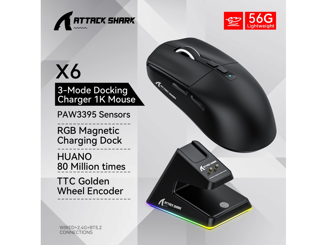 Mouse , Conectividade Bluetooth Tri Mode, Rastreamento Posicional De 650 Ips Mdug (preto)