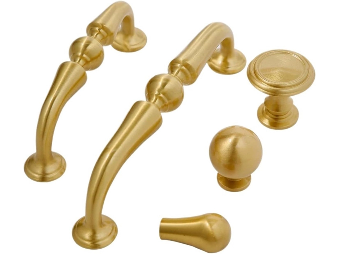 1 Puxador De Gaveta Moderno E Simples Em Latão Maciço Na Cor Dourada 3l 25mm Knob