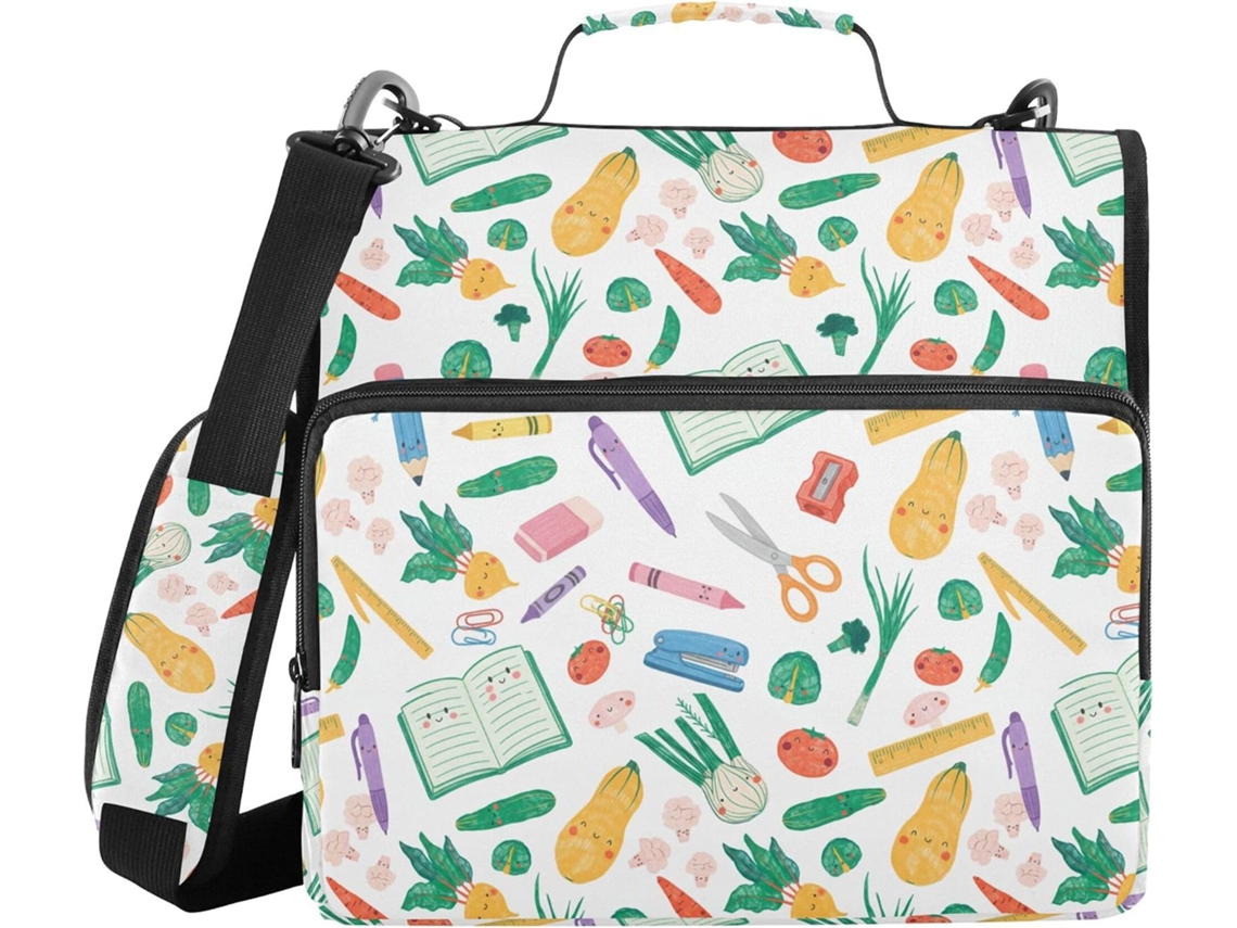 Pasta com zíper, para ombro e mão, diversas bolsas, 3,8 cm 1,5 Polegadas, 3 porta-lápis em formato sino