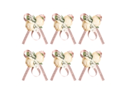 Conjunto de 6 Flores de Pulso Amarelas para Casamento com LAXISCREED