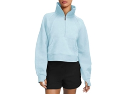2026 sudadera para Mulher com Forro de Felpa Ilwhe de Manga Longa e Fecho Zip 1/2 com Bolso Canguru Tamanho Regular Outono Inverno