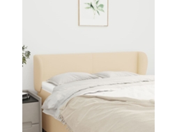 Vidaxl Cabeceira De Cama C/ Abas Tecido 147x23x78/88 Cm Creme