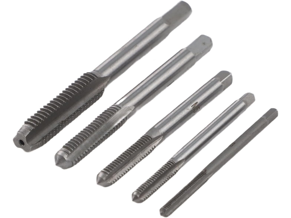 Conjunto De 5 Brocas Rosca Métrica M8 Com Design Canal Reto Em Aço Rápido Hss Para Roscas Máquinas E Automóveis
