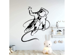 Adesivo de parede colorido de astronauta em vinil, pôster para quarto de bebê ou infantil, 57x80 cm