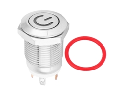 Interruptor De Botão Metálico 12mm Led Branco Auto-reset 12v Sunflare