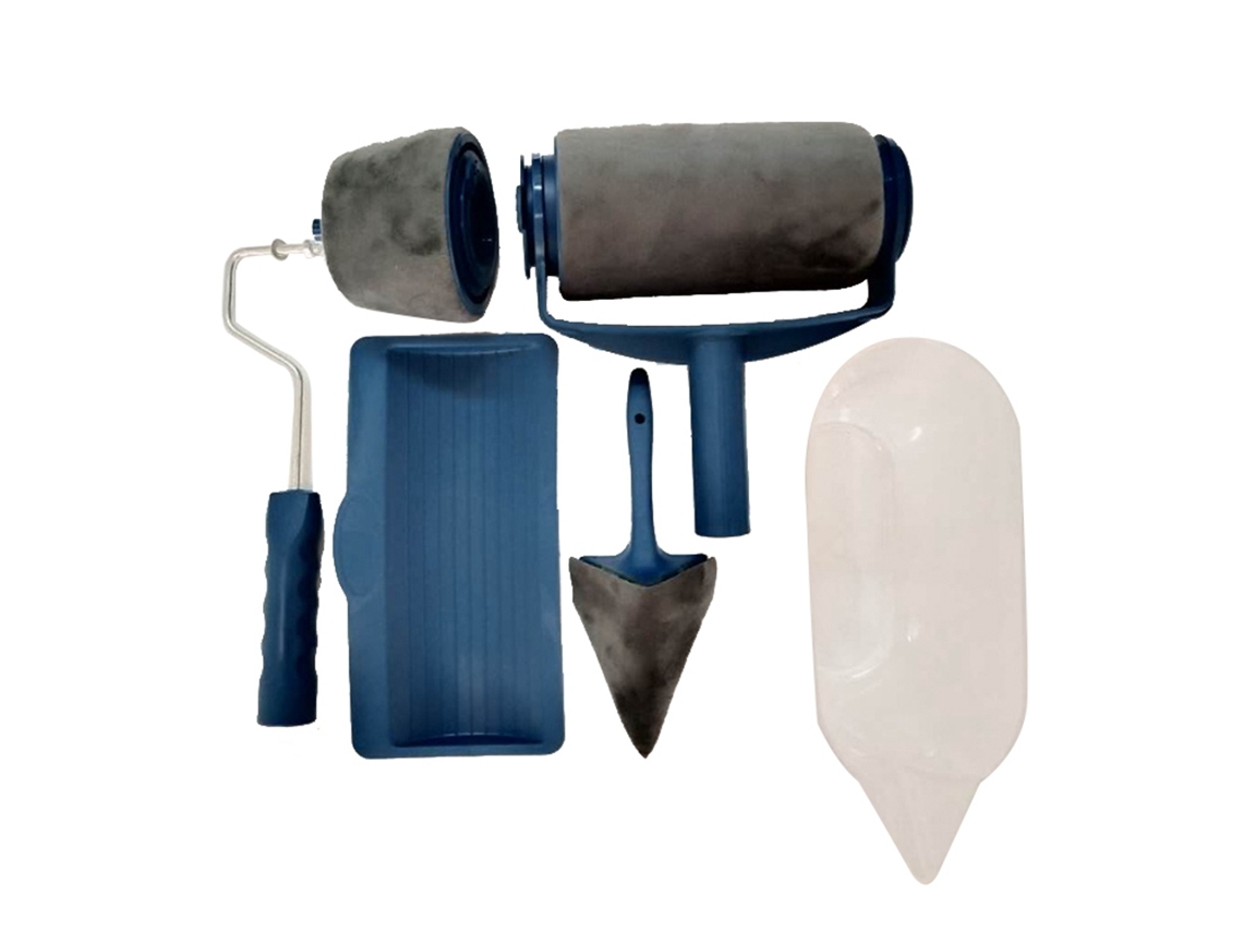 Conjunto de rolo de pintura (kit de ferramentas de pintura multifuncional para uso doméstico com 5 peças)