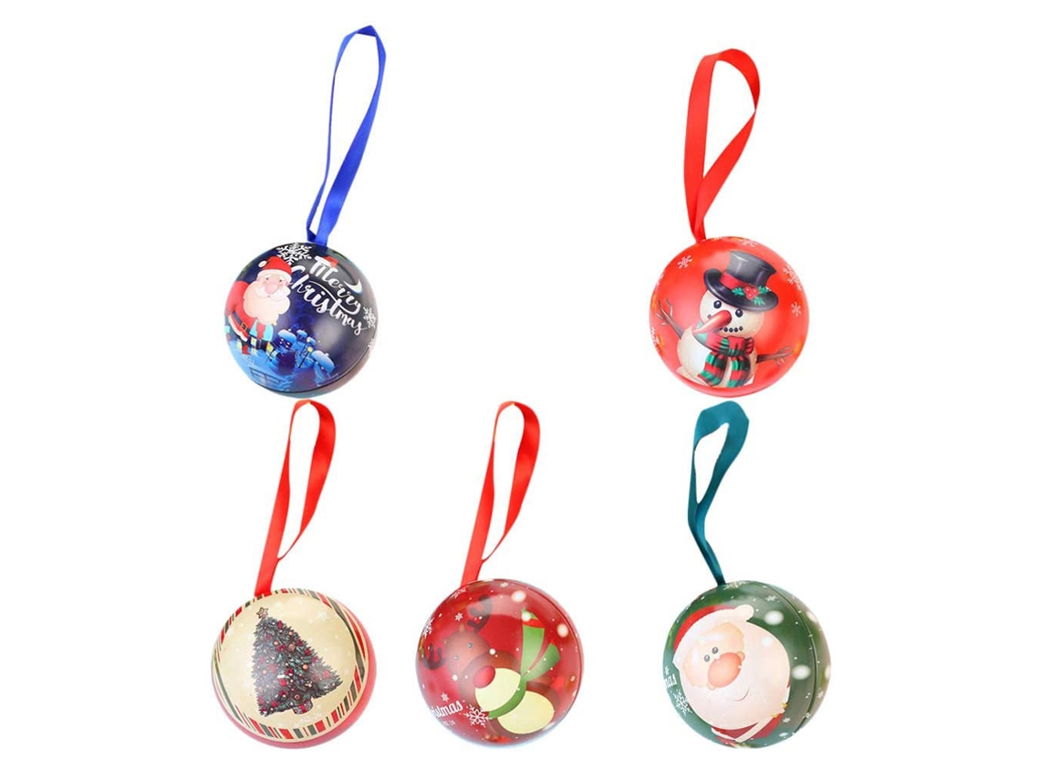 Laxiscreed Caixa De Presente De Natal Com 10 Bolas Decorativas Em Ferro E Candy Box