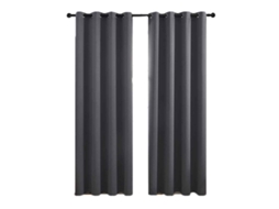 Conjunto De Cortinas Com Isolamento Térmico (bloqueia Calor E Frio) 140x240 – Cortinas Blackout Com Ilhós, Resistentes Aos Raios Uv (cinza)