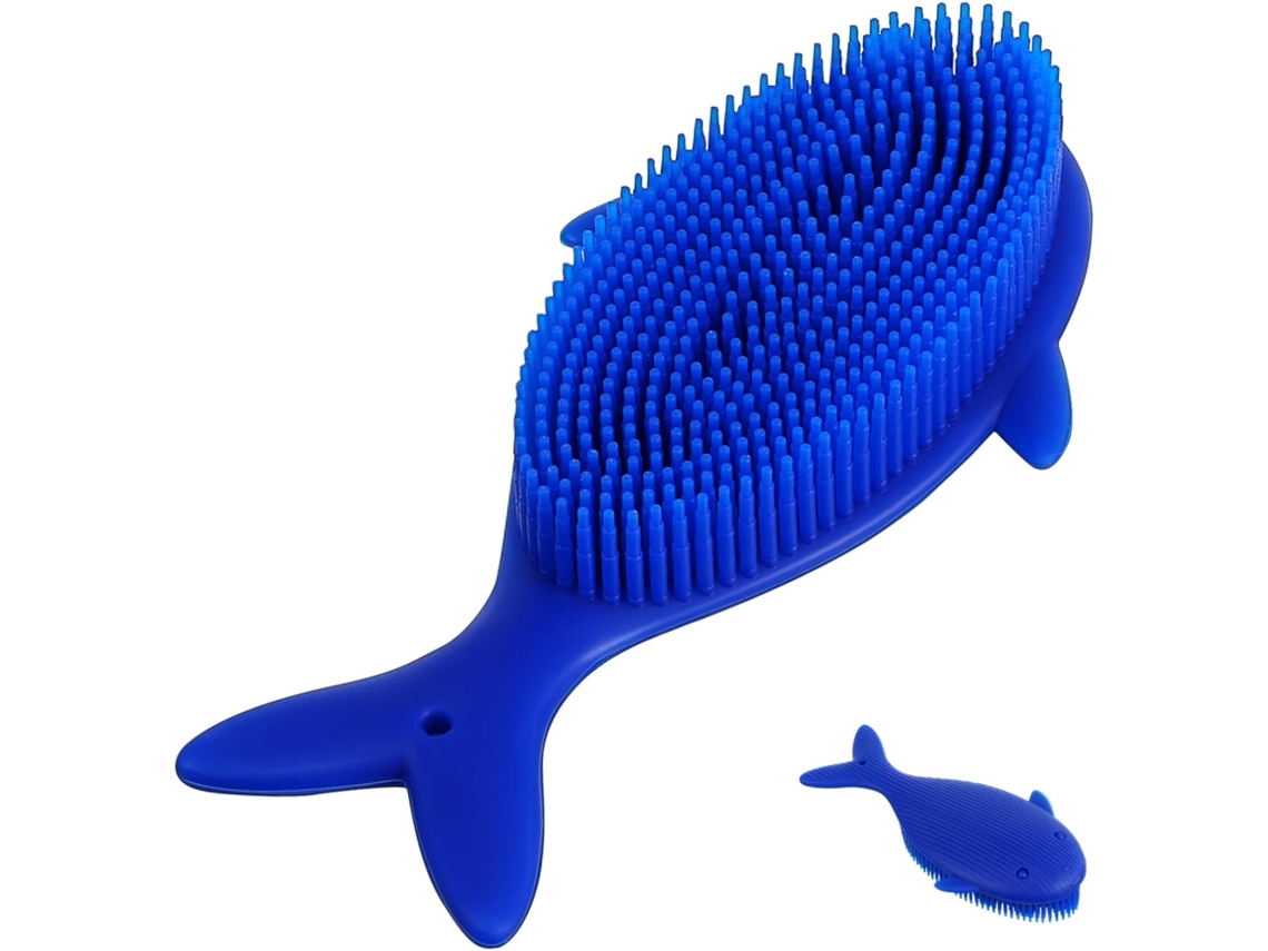 Escova De Banho Esfoliante Silicone Em Formato Baleia Sherchpry Para Limpeza Do Corpo, Cabelo E Pele